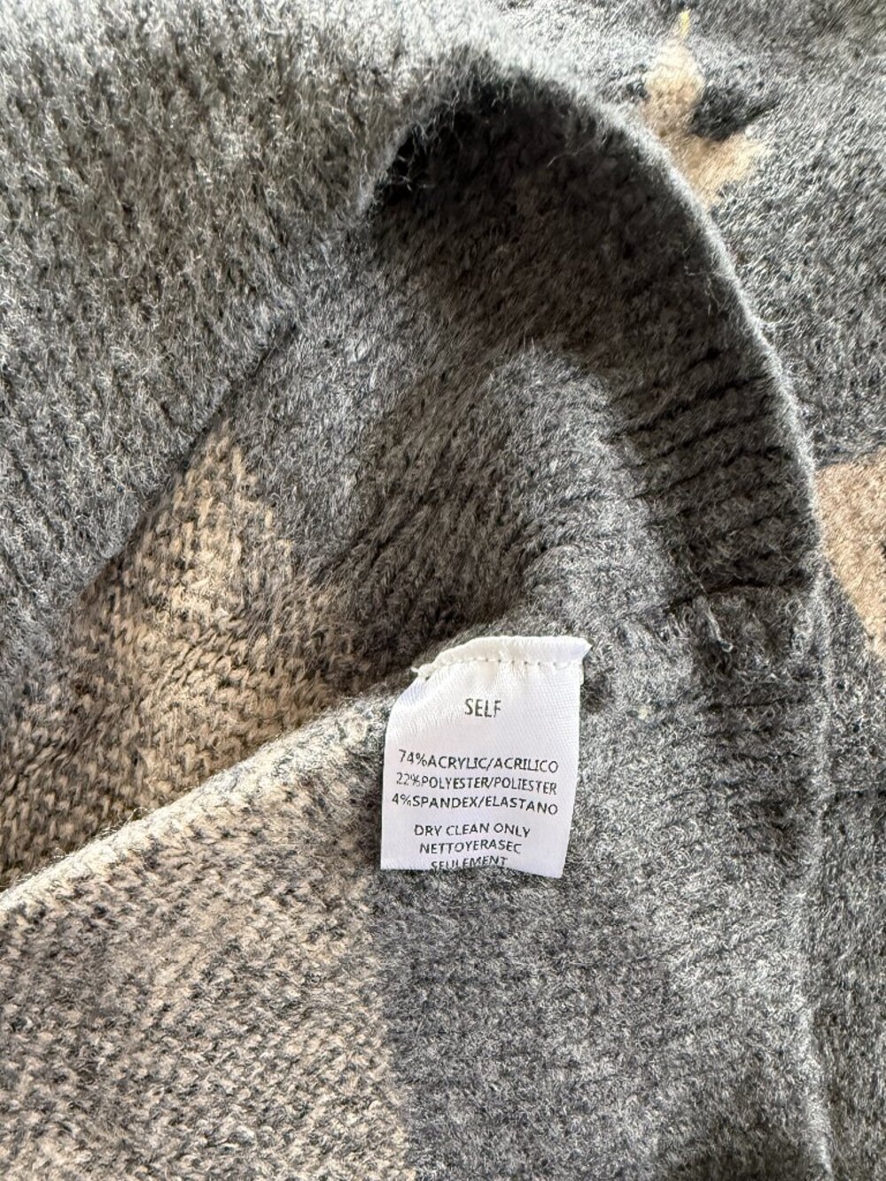 NWT Adora Plus Size Luxe Soft Star Jacquard Sweater Gray Cream Cozy Oversized Kn - Picture 9 of 10
